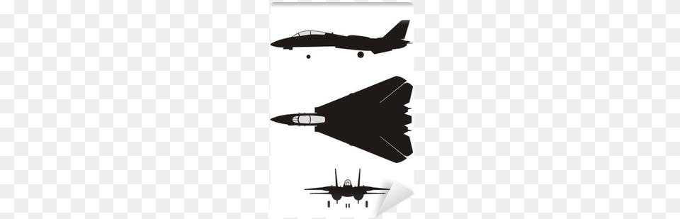Silhouette Illustration Of Jet Fighter F 18 Wall Mural Silueta F, Aircraft, Transportation, Airplane, Vehicle Free Png