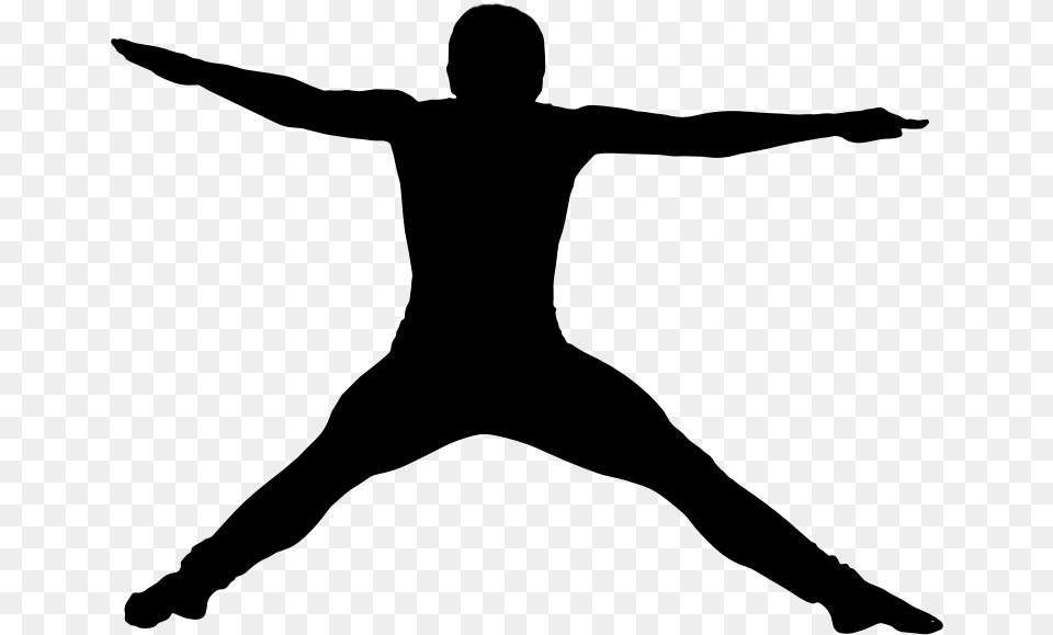 Silhouette Jumping, Gray Png Image