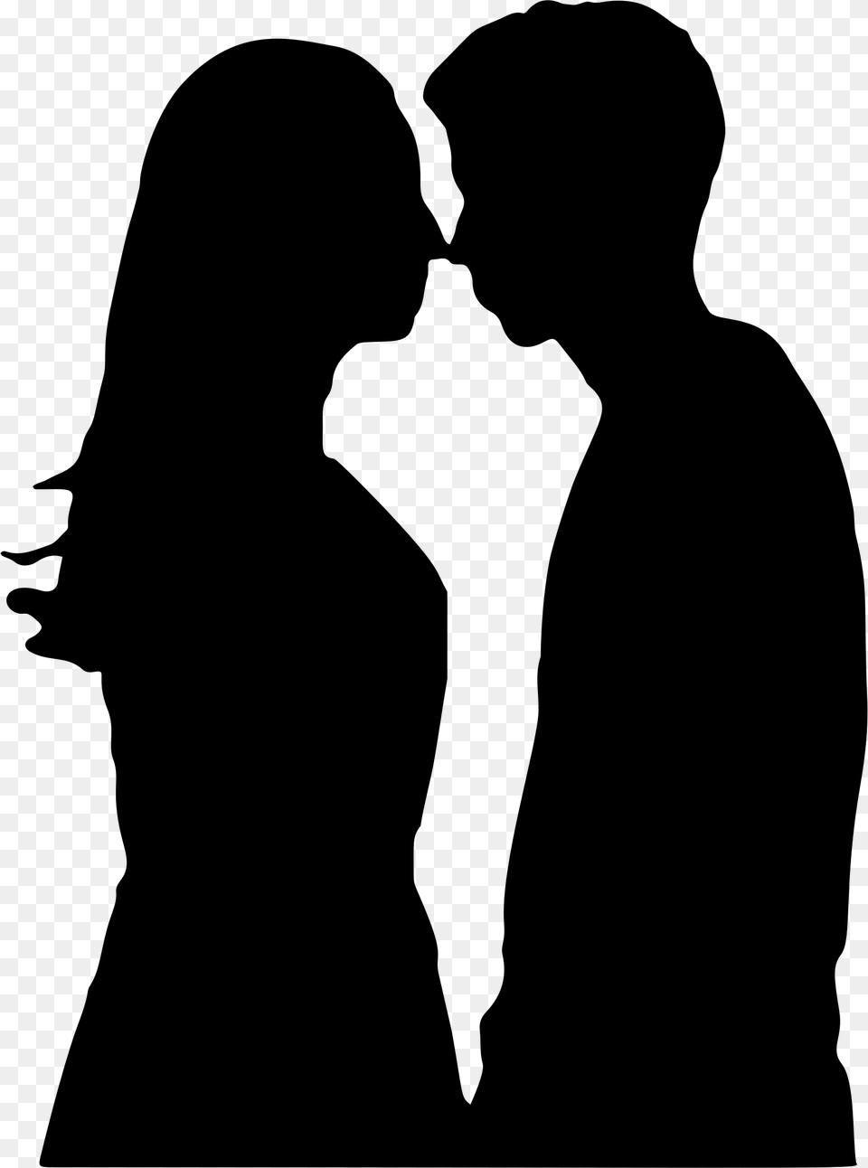Silhouette Kiss Art Boyfriend Love Pictures, Gray Png Image