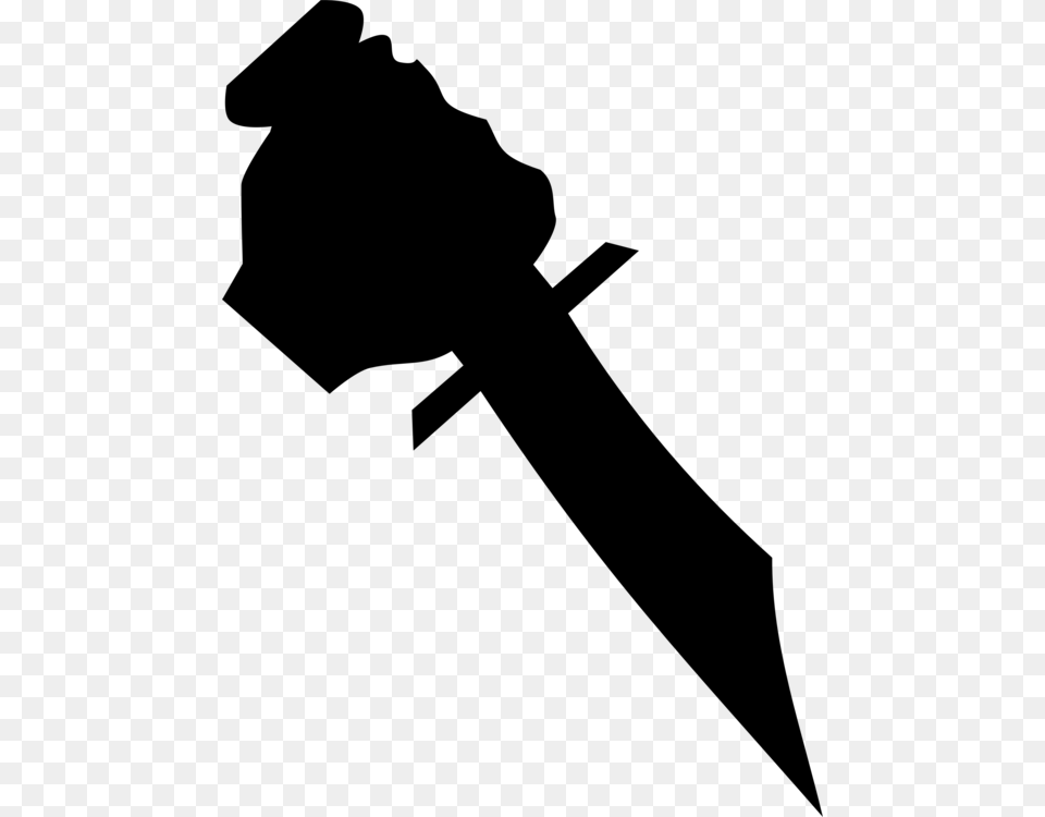 Silhouette Knife Stabbing Logo, Gray Png Image