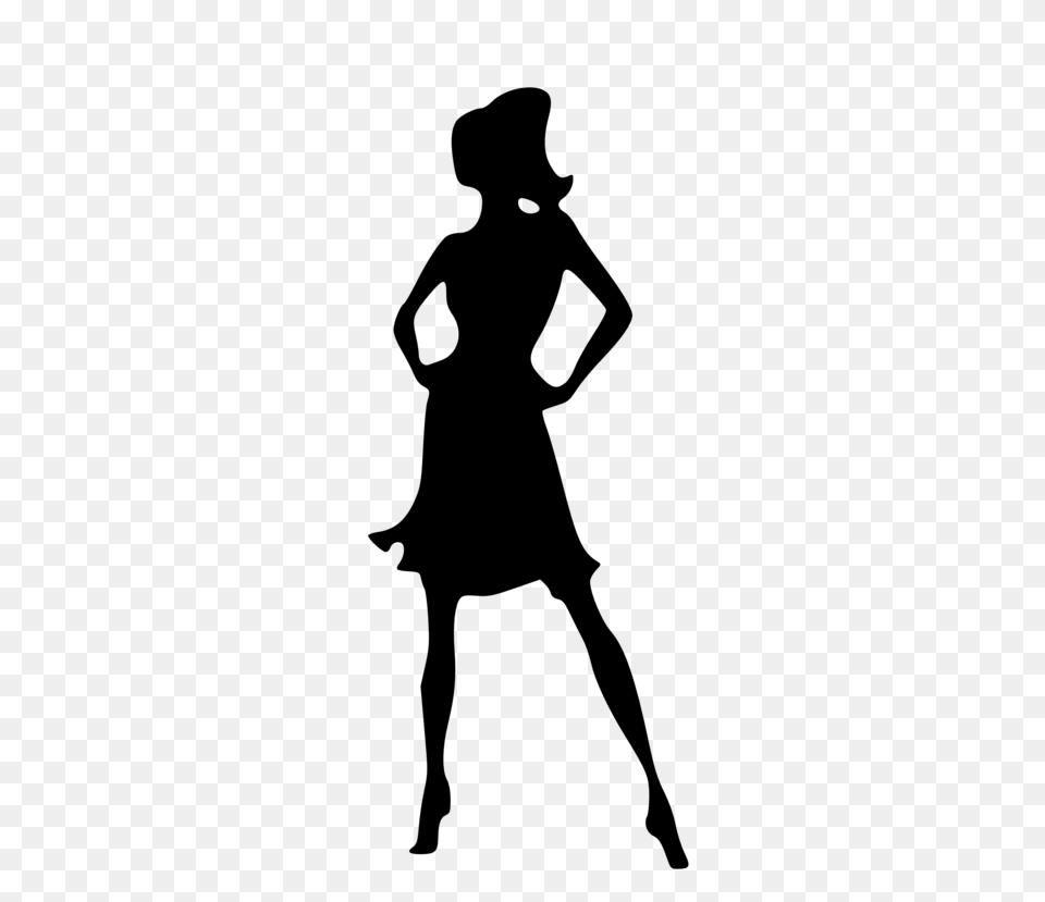 Silhouette Lady I, Gray Free Png