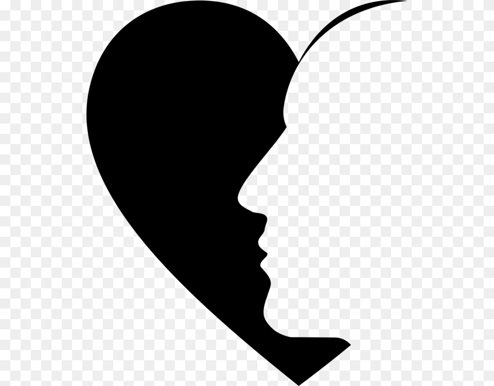 Silhouette Line Art Black And White Drawing Head, Gray Png Image