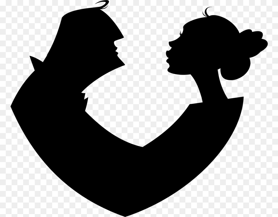 Silhouette Love Wedding Romance, Gray Free Transparent Png