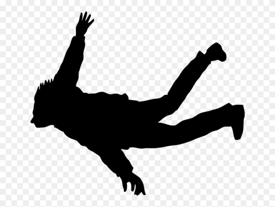 Silhouette Man Falling Flying Freetoedit, Gray Free Png