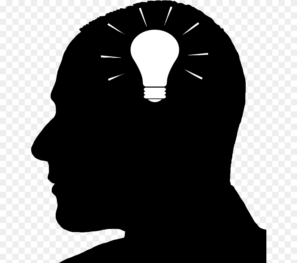 Silhouette Man Head Idea Symbol Idea Silhouette, Light, Lightbulb Png