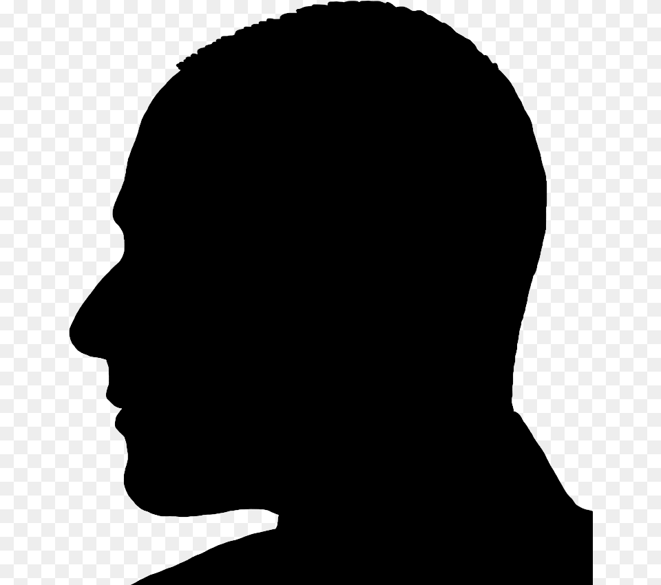 Silhouette Man Head In Profile Silhouette Man Head Profile, Gray Png