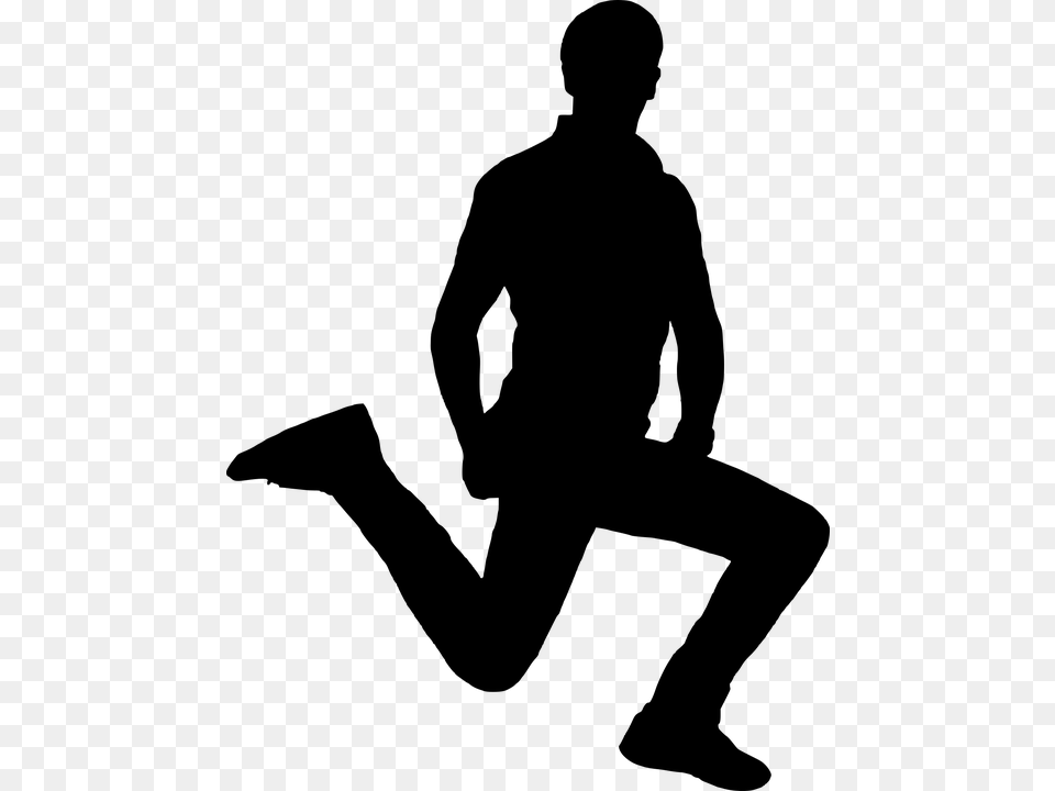 Silhouette Man Jumping Hurry Up Young Guy Speed Portable Network Graphics, Gray Free Transparent Png