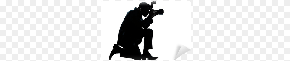 Silhouette Man Kneeling Photographer Wall Mural Pixers Fotografo Silhueta, Person, Photography, Adult, Male Free Png Download