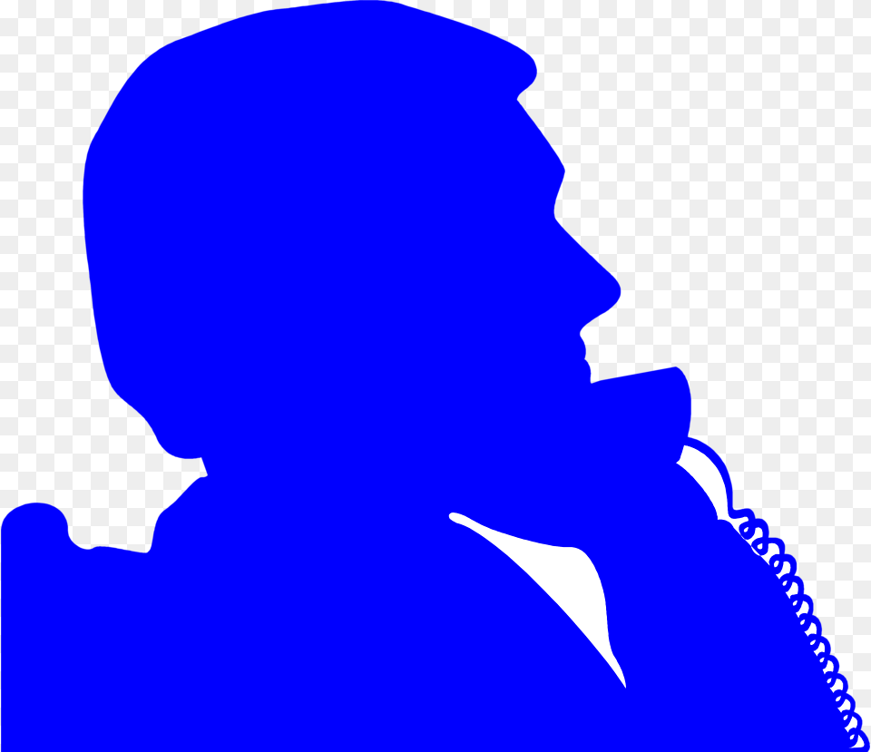 Silhouette Man On The Telephone, Person, People Free Png Download