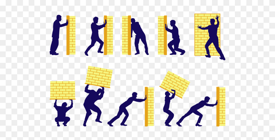 Silhouette Man Pushing A Wall, Boy, Child, Male, Person Free Transparent Png