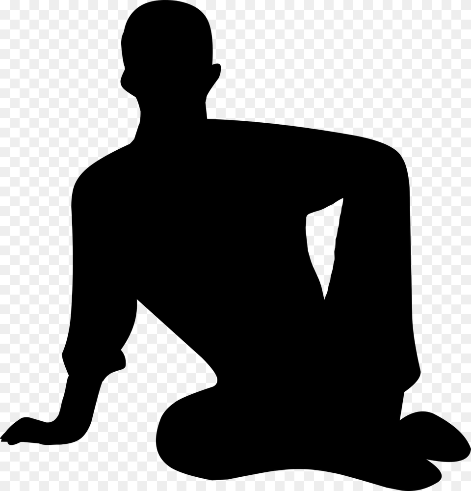Silhouette Man Sitting Alone Clothing Confident Men Sitting Down Silhouette, Gray Free Png