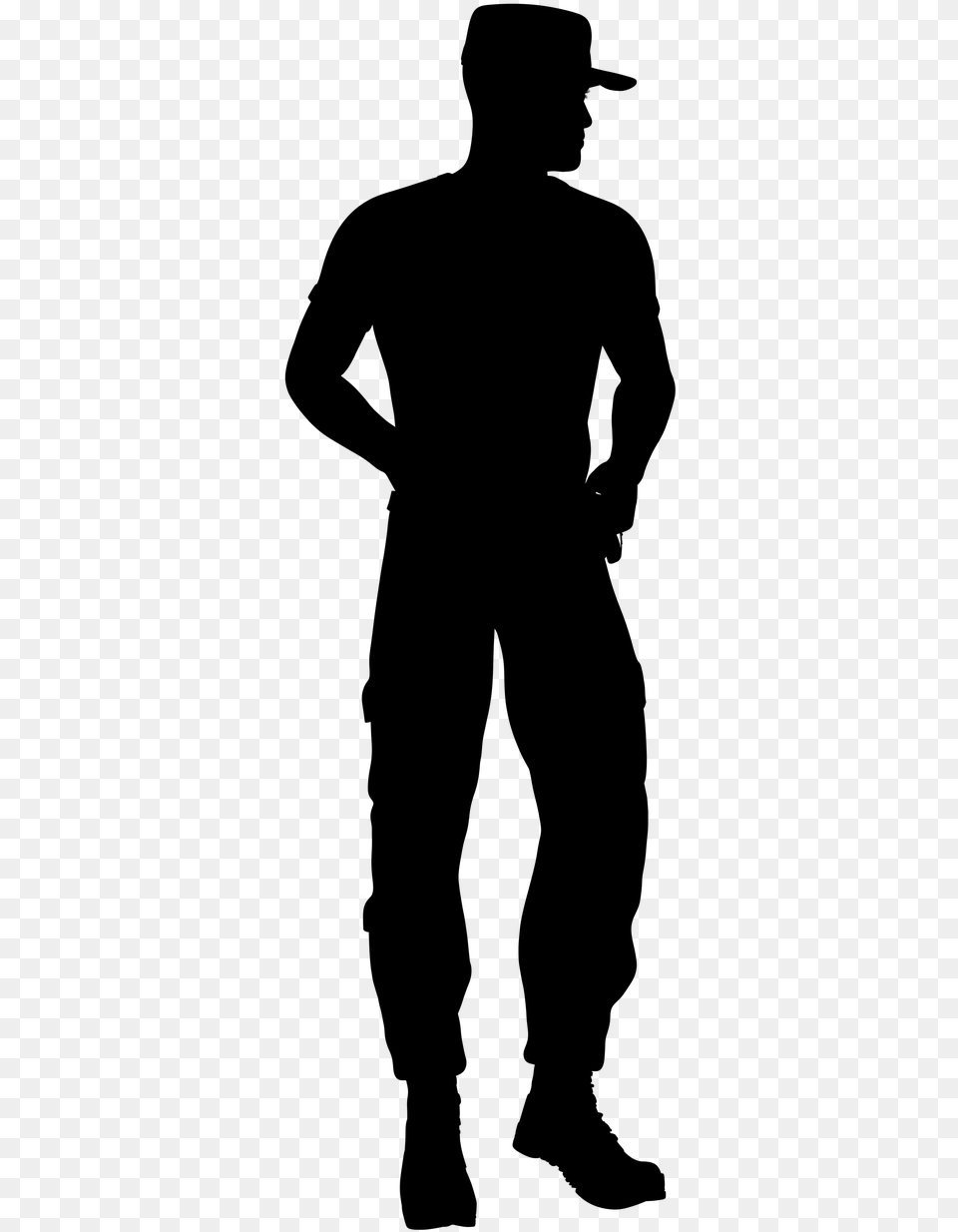 Silhouette Man Soldier Picture Agent De Securit Silhouette, Gray Free Transparent Png
