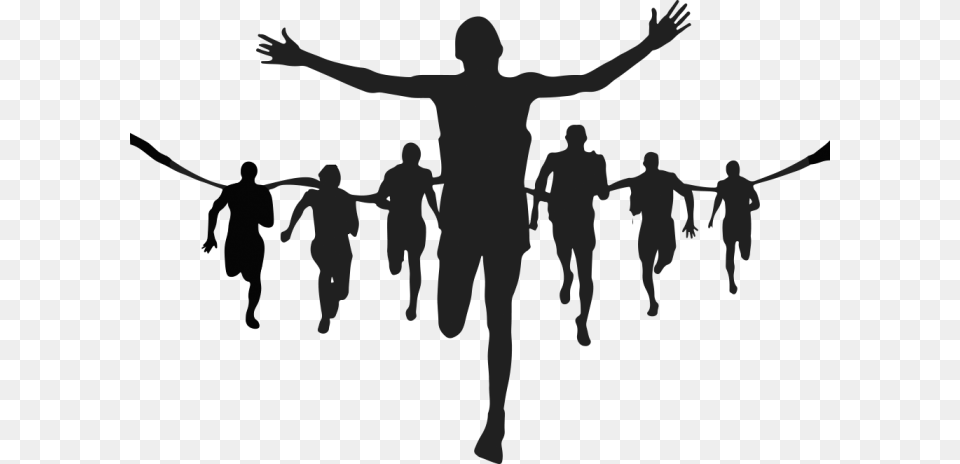 Silhouette Marathon Runner, Person, Adult, Male, Man Png Image