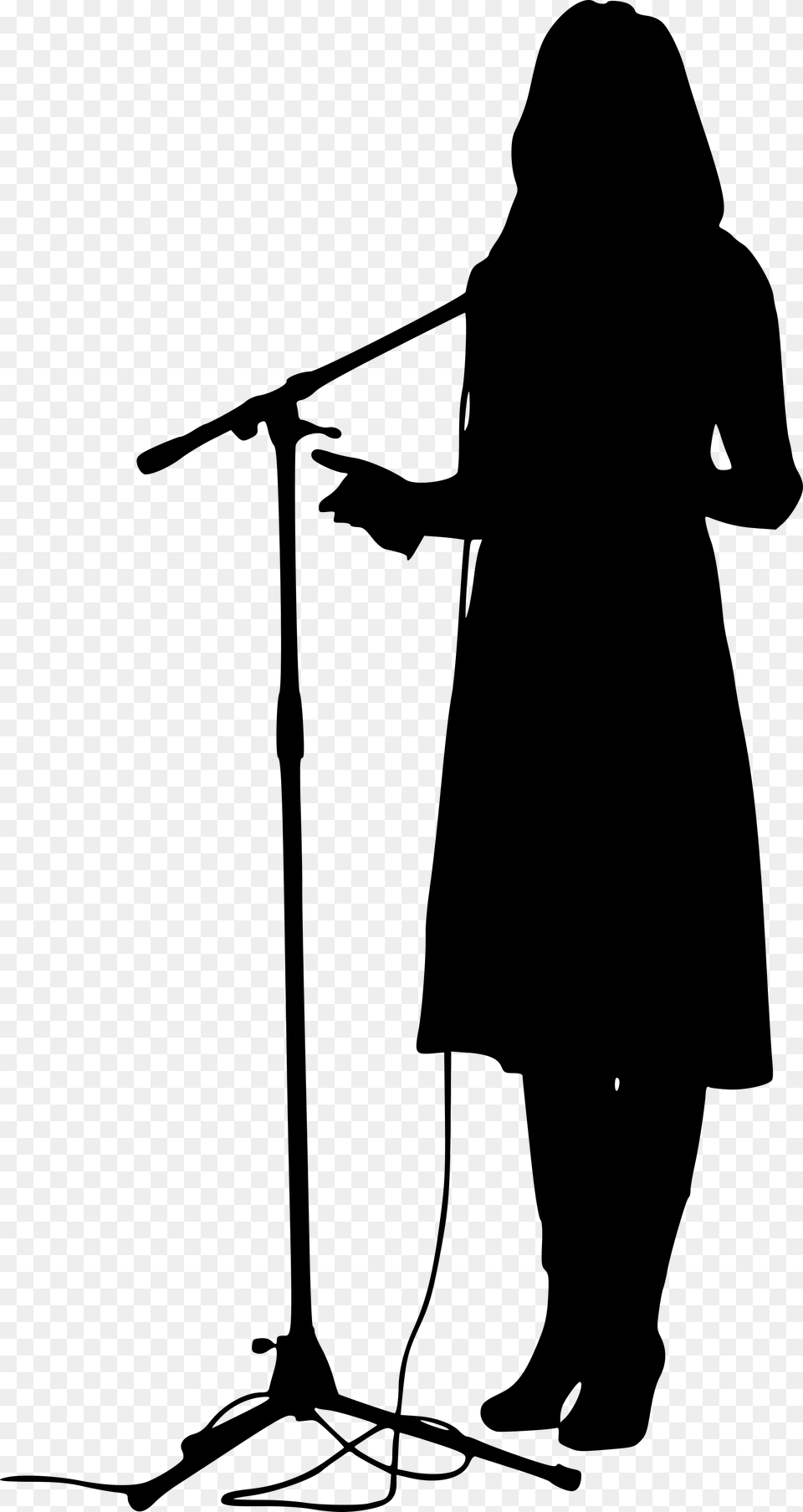 Silhouette Microphone, Gray Free Png