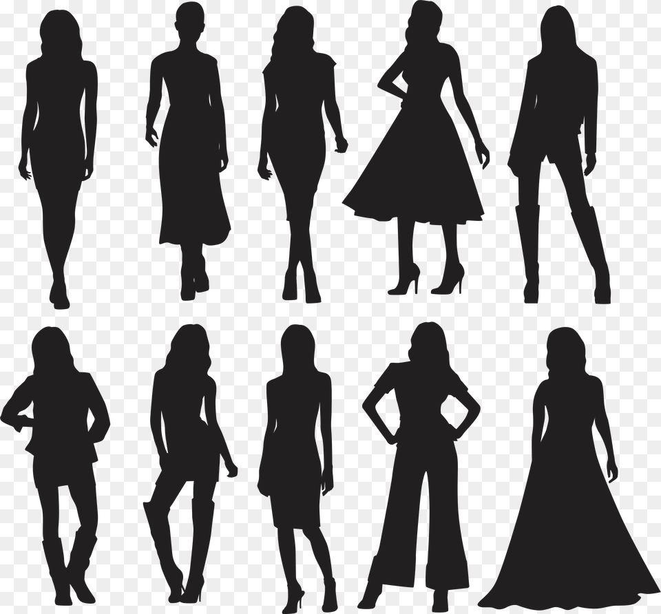 Silhouette Model Fashion Fashion Model Silhouette, Adult, Sleeve, Person, Woman Png