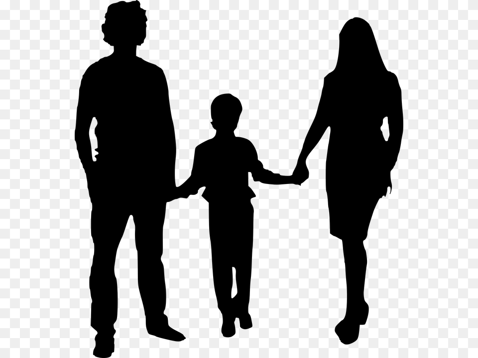 Silhouette Mother Father Isolated Mom And Dad Clipart, Gray Free Transparent Png
