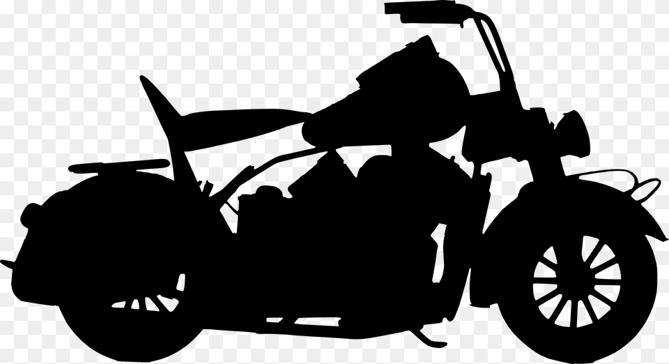 Silhouette Motorcycle Transportation Motorbike Silhueta Harley, Gray Free Transparent Png