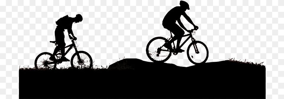 Silhouette Mountain Bike Pic Vector Mountain Biker Silhouette, Machine, Spoke, Wheel, Bicycle Free Png Download