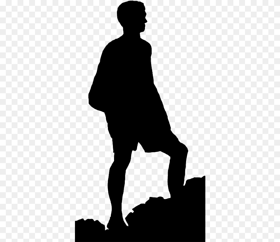 Silhouette Mountain Climber, Gray Free Transparent Png