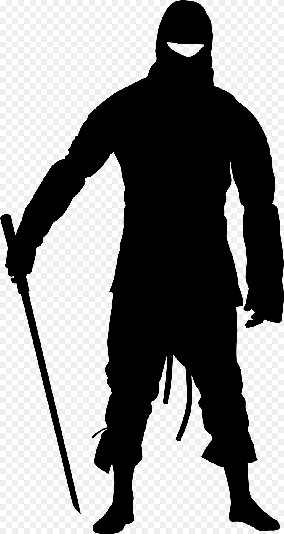 Silhouette Ninja Clip Art Ninja Silhouette, Gray Png