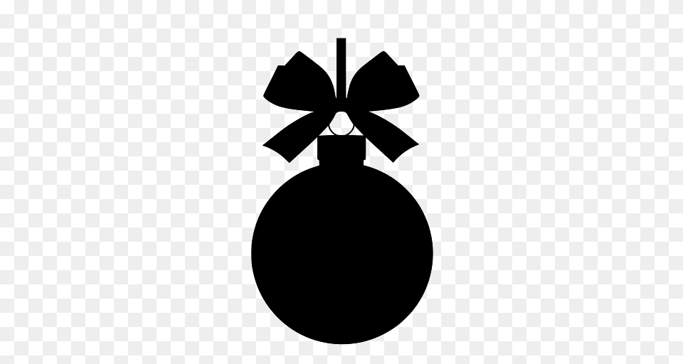 Silhouette Of A Christmas Bauble With A Bow, Ammunition, Bomb, Weapon, Person Free Png