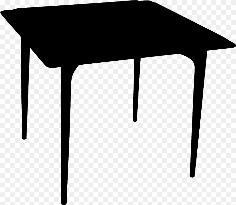 Silhouette Of A Coffee Table, Gray Png