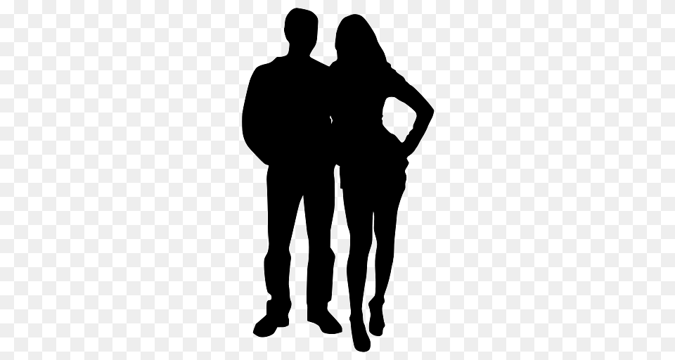 Silhouette Of A Couple Posing Together, Adult, Male, Man, Person Free Transparent Png
