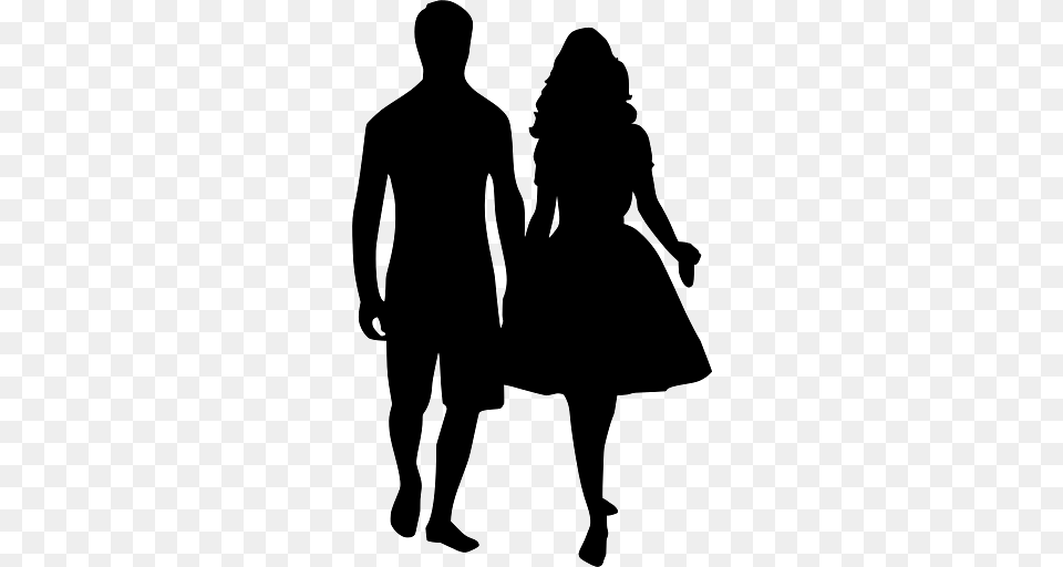 Silhouette Of A Couple Walking Together, Adult, Male, Man, Person Png