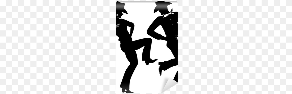 Silhouette Of A Cowboy And Cowgirl Dancing Country Western Cowboy Dancing Vector, Stencil, Clothing, Hat, People Free Png