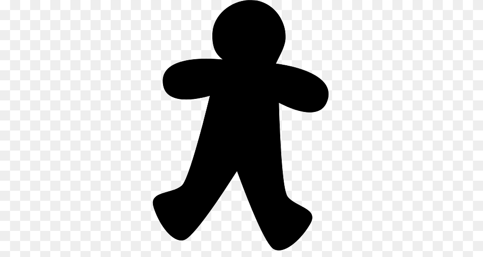 Silhouette Of A Gingerbread Man Cookie, Person Free Transparent Png