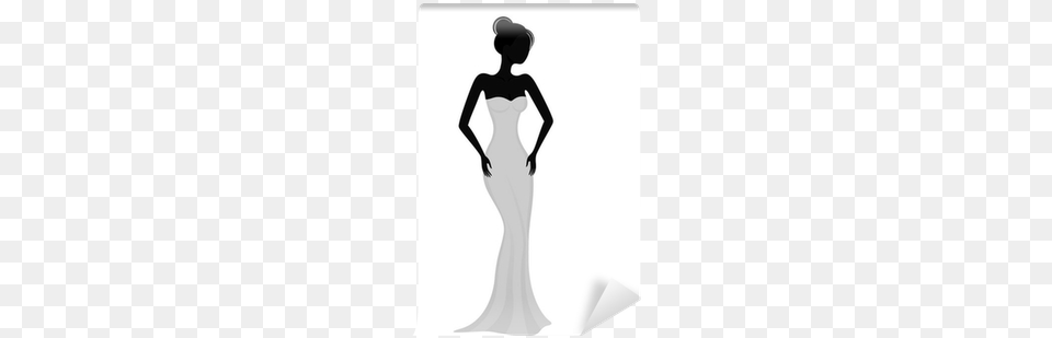 Silhouette Of A Girl In White Evening Dress Wall Mural Awakening The Social Butterfly In You Book, Formal Wear, Clothing, Fashion, Wedding Gown Png