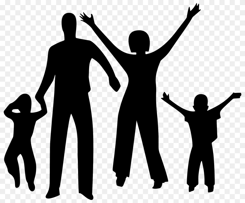 Silhouette Of A Happy Family, Adult, Person, Male, Man Png