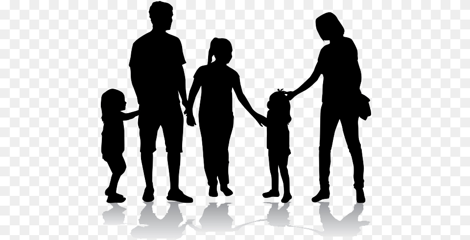 Silhouette Of A Happy Family Happy Family Silhouette, Body Part, Hand, Person, Adult Free Png Download