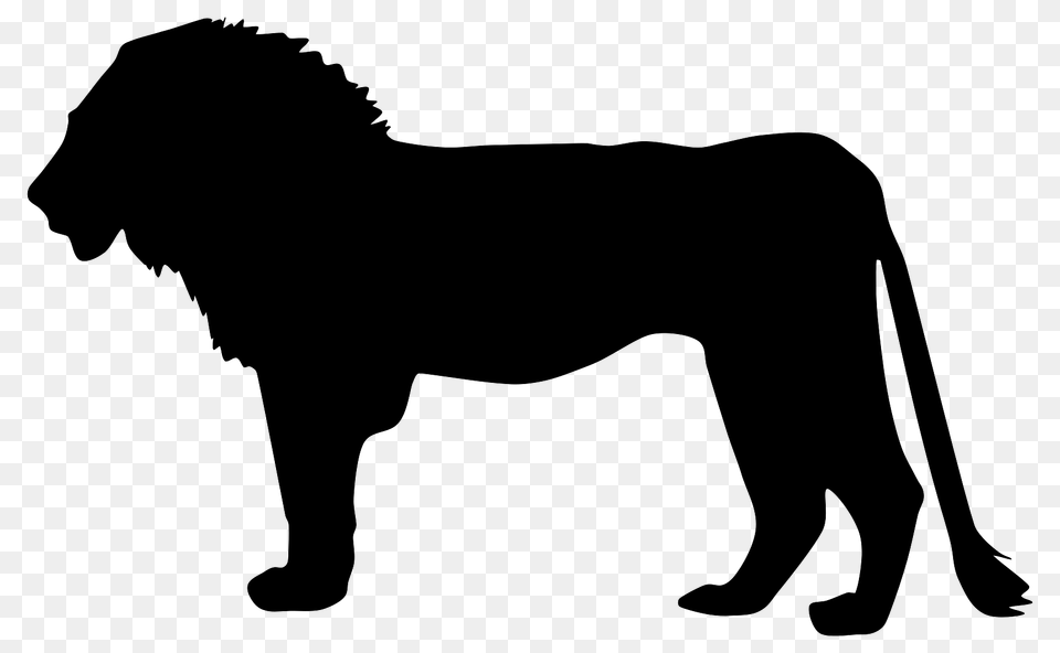 Silhouette Of A Lion Profile, Animal, Mammal, Wildlife, Adult Free Transparent Png