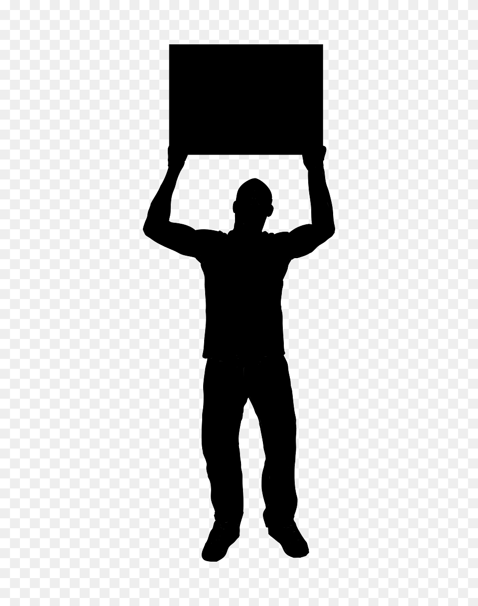 Silhouette Of A Man Holding A Sign, Adult, Male, Person, Head Png