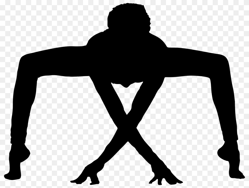 Silhouette Of A Man In Yoga Pose, Adult, Male, Person Png Image