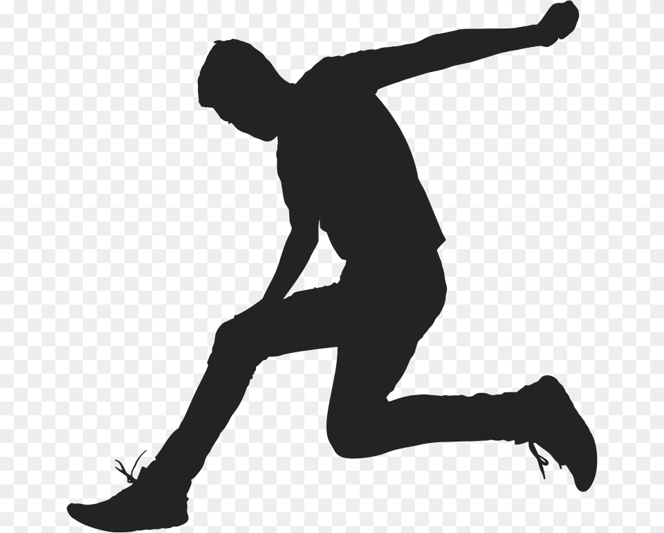 Silhouette Of A Man Jumping, Dancing, Leisure Activities, Person Png Image