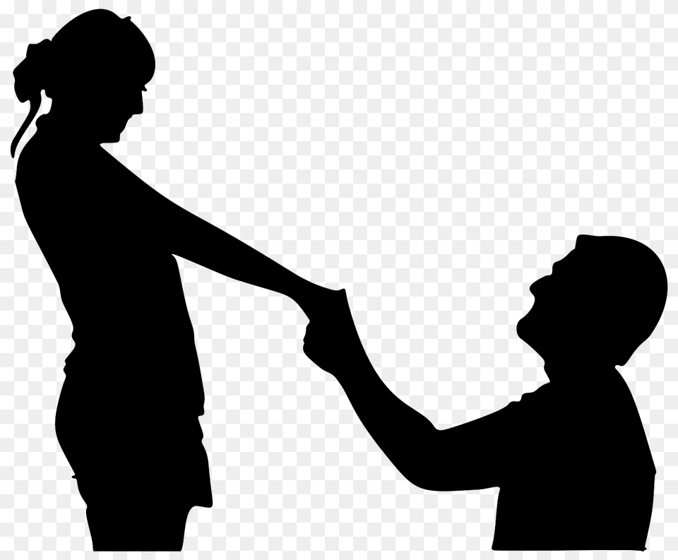 Silhouette Of A Man Proposing To A Woman, Body Part, Person, Hand, Male Free Transparent Png
