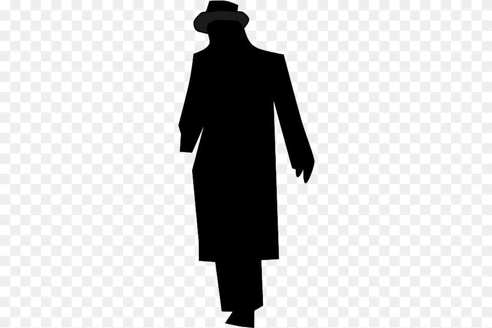 Silhouette Of A Man Walking Away, Clothing, Coat, Overcoat, Sleeve Png Image