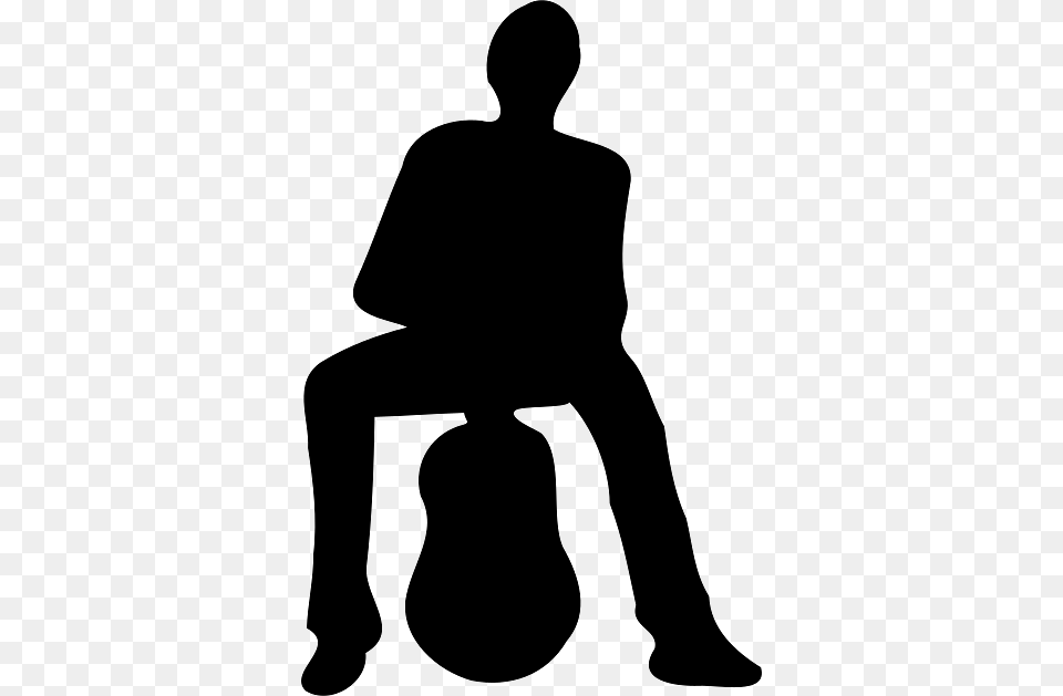 Silhouette Of A Man With His Guitar, Adult, Male, Person, Smoke Pipe Free Png Download