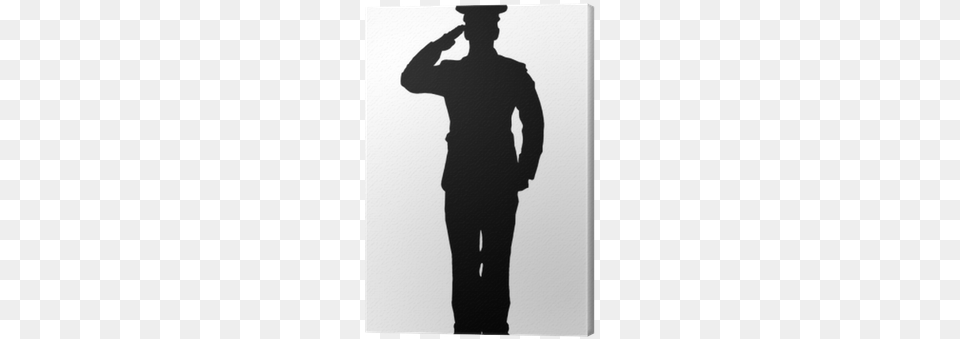 Silhouette Of A Officer Saluting Isolated On White Salute Silhouettes Of Soldiers, Adult, Male, Man, Person Free Png