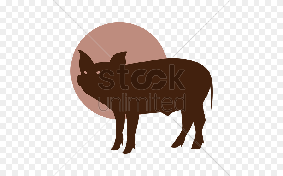 Silhouette Of A Pig Vector Image, Animal, Mammal, Hog Png
