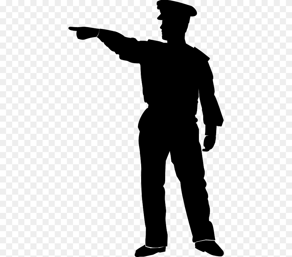 Silhouette Of A Policeman, Adult, Male, Man, Person Png