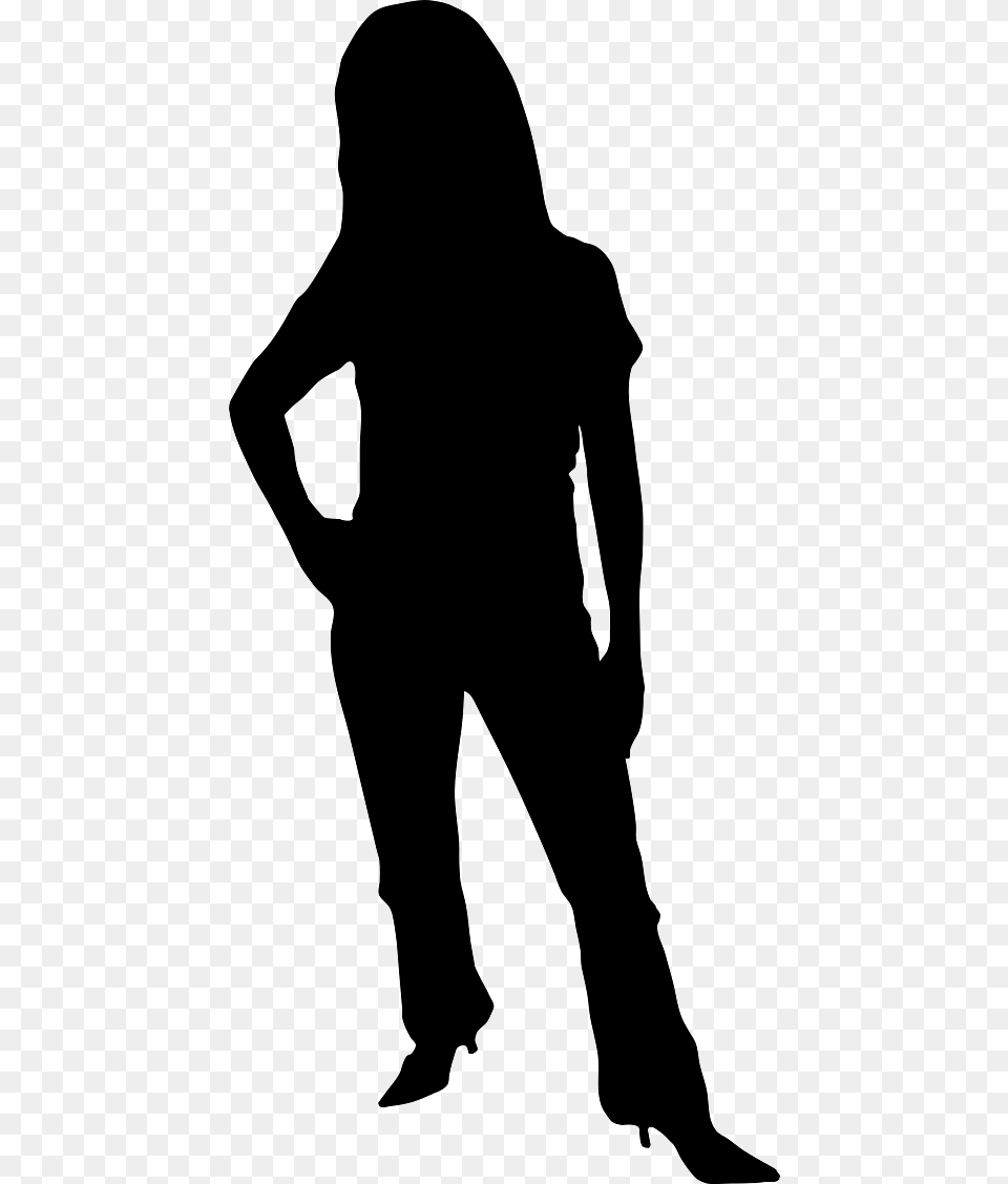 Silhouette Of A Posing Woman, Clothing, Pants, Adult, Female Free Transparent Png