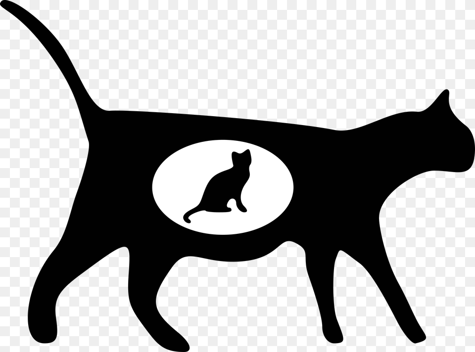 Silhouette Of A Pregnant Cat Transparent Background Cats Clipart, Animal, Mammal, Pet Free Png