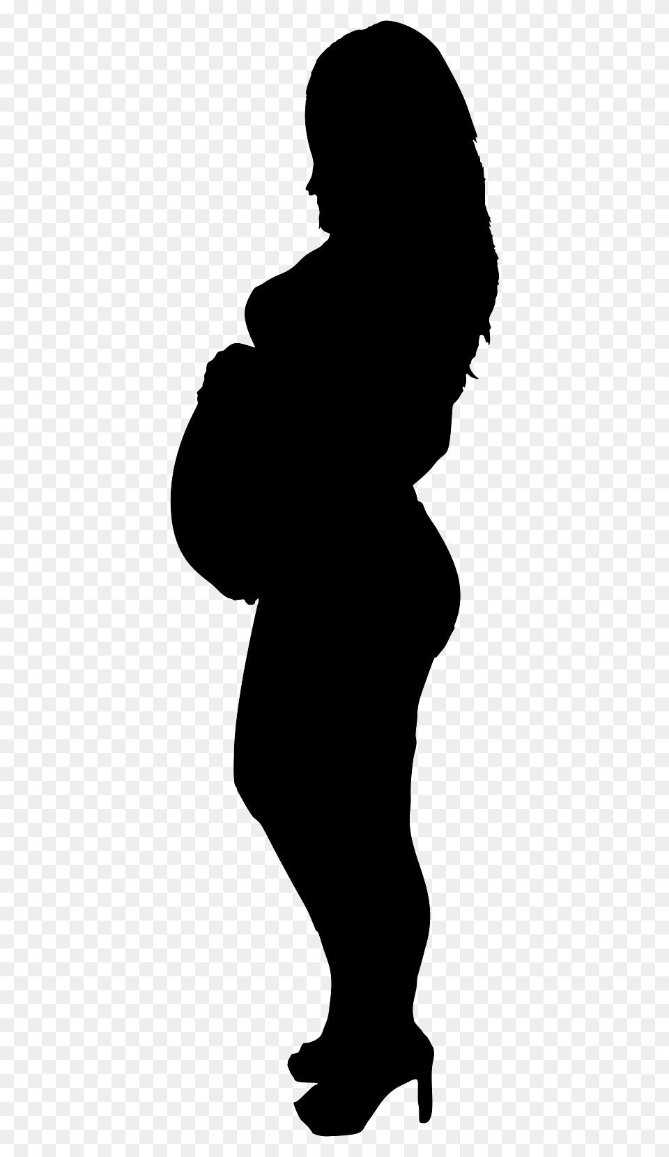 Silhouette Of A Pregnant Woman On High Heels, Adult, Female, Person, Face Free Transparent Png