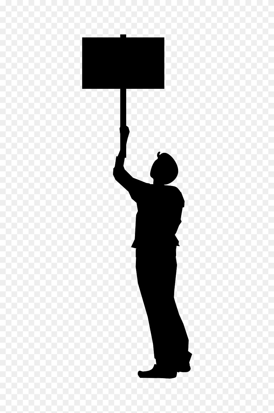 Silhouette Of A Protester, Adult, Male, Man, Person Free Png Download