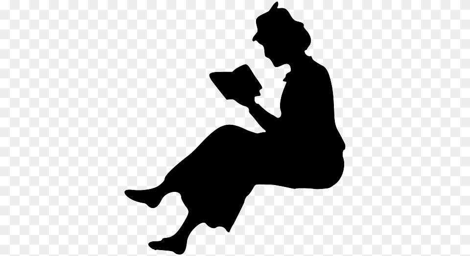 Silhouette Of A Reading Woman, Person, Adult, Male, Man Png Image