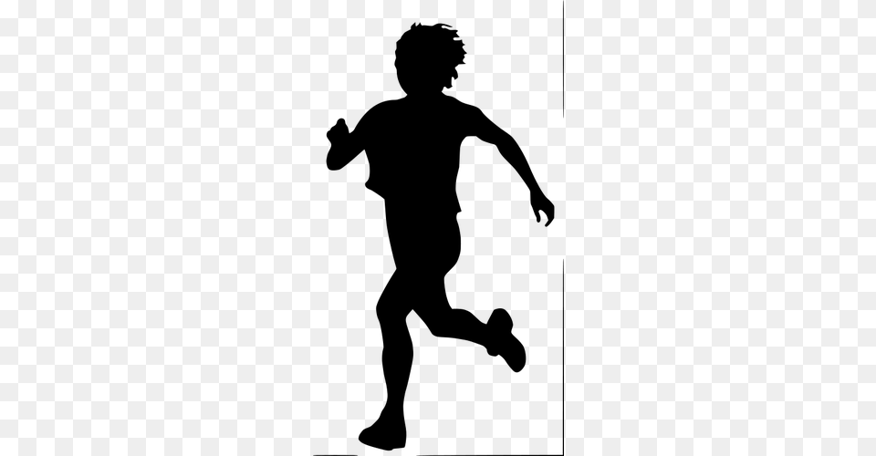 Silhouette Of A Running Man Vector Image, Gray Png