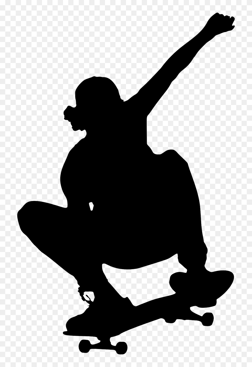 Silhouette Of A Skateboarder, Adult, Male, Man, Person Png Image